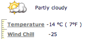 Party cloudy, -14 degrees