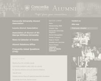 Screenshot of the Alumni web site homepage