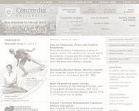 Screenshot of the Concordia web site homepage
